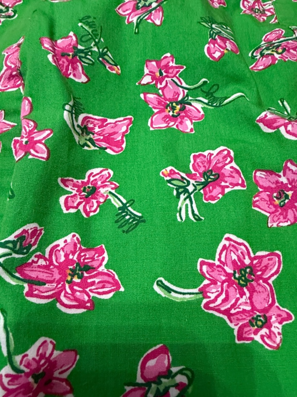 Lilly Pulitzer Green Dress with Pink Floral Print - Picture 9 of 10